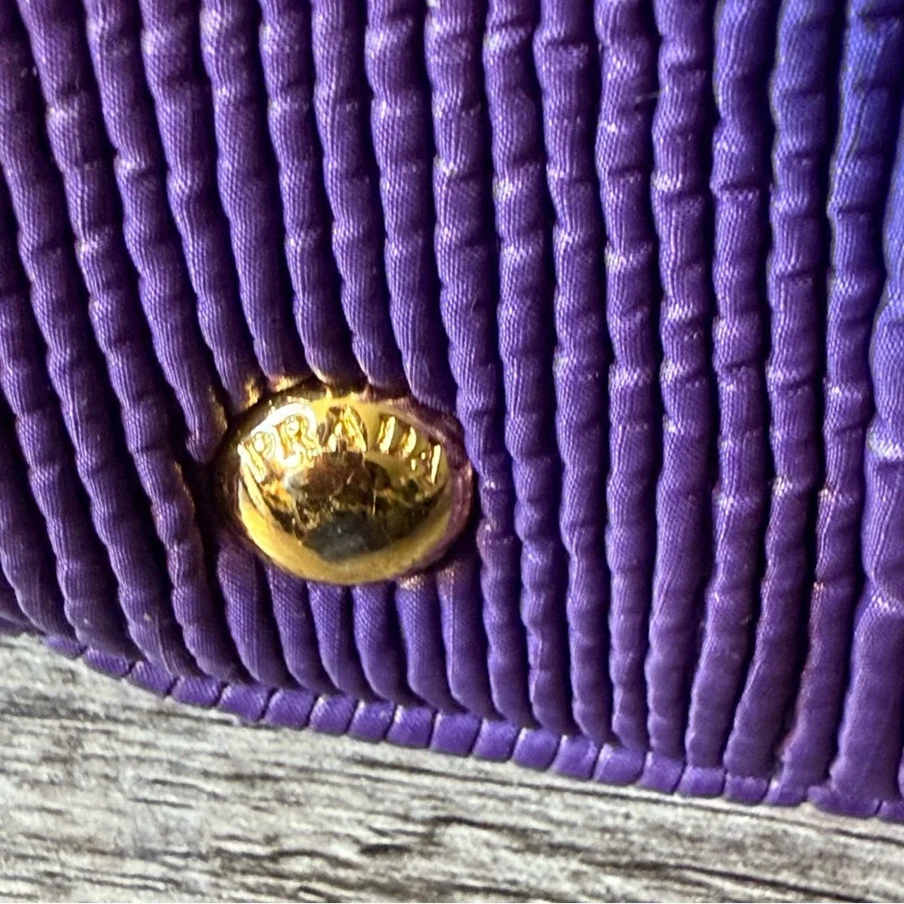 Prada Purple Nylon Leather Two-Way Bag - Picture 14 of 16